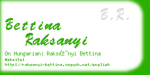 bettina raksanyi business card